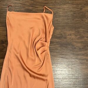 re:named Maddy Slip Dress in Peach